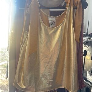 Gold Sleeveless Top metallic